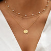 Crystal Zircon Heart Star Charm Layered Pendant Necklace Set for Women Charms  Square Rhinestone Female Vintage Jewelry