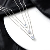 Crystal Zircon Heart Star Charm Layered Pendant Necklace Set for Women Charms  Square Rhinestone Female Vintage Jewelry