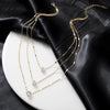 Crystal Zircon Heart Star Charm Layered Pendant Necklace Set for Women Charms  Square Rhinestone Female Vintage Jewelry