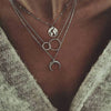 Crystal Zircon Heart Star Charm Layered Pendant Necklace Set for Women Charms  Square Rhinestone Female Vintage Jewelry