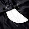 Crystal Zircon Heart Star Charm Layered Pendant Necklace Set for Women Charms  Square Rhinestone Female Vintage Jewelry