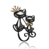 Cute Cartoon Crown Cat Brooches For Women Elegant Rhinestone Enamel Animal Kitten Lapel Pins Casual Party Corsage Jewelry Gifts