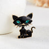 Cute Cartoon Crown Cat Brooches For Women Elegant Rhinestone Enamel Animal Kitten Lapel Pins Casual Party Corsage Jewelry Gifts