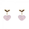 Cute Heart Drop Earrings for Woman with Pink Opal Gold Color Teens Unusual Korean Hanging Earrings Trend 2023 Accessory