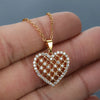 Cute Romantic Zircon Crystal Reticular Heart Pendant Women Necklaces Korean  Female Wedding Jewelry Ladies Clavicle Chain