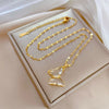 DIEYURO 316L Stainless Steel Butterfly Crystal Pendant Necklace For Women Girl  Trend   Neck Chain Jewelry Gift Party