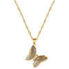 DIEYURO 316L Stainless Steel Butterfly Crystal Pendant Necklace For Women Girl  Trend   Neck Chain Jewelry Gift Party
