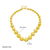 DIEYURO 316L Stainless Steel Geometric Ball Beads Pearl Chain Necklace For Women  Punk Girls Thick Choker Jewelry Party Gifts