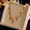 DIEYURO 316L Stainless Steel Geometric Ball Beads Pearl Chain Necklace For Women  Punk Girls Thick Choker Jewelry Party Gifts