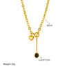 DIEYURO 316L Stainless Steel Heart Black Stone Pendant Necklace For Women  Trend Girls OT-Buckle Chain Jewelry Festive Gifts