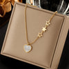 DIEYURO 316L Stainless Steel Heart Necklace For Women  Ladies Star Clavicle Chain Girls Party Casual Body Jewelry Gift