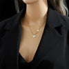 DIEYURO 316L Stainless Steel Heart Necklace For Women  Ladies Star Clavicle Chain Girls Party Casual Body Jewelry Gift