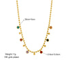 DIEYURO 316L Stainless Steel Multicolor Crystal Zircon Necklace For Women  Lady Ball Chain Wedding Party Jewelry Gifts