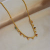 DIEYURO 316L Stainless Steel Multicolor Crystal Zircon Necklace For Women  Lady Ball Chain Wedding Party Jewelry Gifts