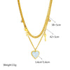 DIEYURO 316L Stainless Steel Pearl Heart Butterfly Cross Pendant Necklace For Women  Girls Clavicle Chain Jewelry Gifts
