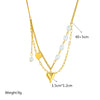 DIEYURO 316L Stainless Steel Pearl Heart Butterfly Cross Pendant Necklace For Women  Girls Clavicle Chain Jewelry Gifts