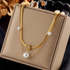 DIEYURO 316L Stainless Steel Pearl Heart Butterfly Cross Pendant Necklace For Women  Girls Clavicle Chain Jewelry Gifts