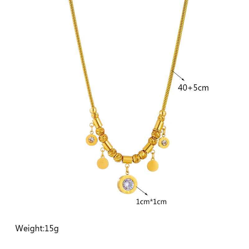 DIEYURO 316L Stainless Steel Pearl Heart Butterfly Green Stone Pendant Necklace For Women Vintage Girls Chain Jewelry Gifts