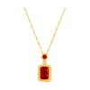 DIEYURO 316L Stainless Steel Square Green Red Zircon Pendant Necklace For Women Classic   Girls Jewelry Chain Birthday Gift