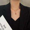DIEYURO 316L Stainless Steel Square Green Red Zircon Pendant Necklace For Women Classic   Girls Jewelry Chain Birthday Gift