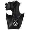 DOTEFFIL 925 Sterling Silver 18 Inches Three Circle Pendant Chain Frosted Necklace For Women  Wedding Party Charm Jewelry