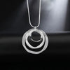 DOTEFFIL 925 Sterling Silver 18 Inches Three Circle Pendant Chain Frosted Necklace For Women  Wedding Party Charm Jewelry