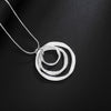 DOTEFFIL 925 Sterling Silver 18 Inches Three Circle Pendant Chain Frosted Necklace For Women  Wedding Party Charm Jewelry