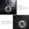 DOTEFFIL 925 Sterling Silver 18 Inches Three Circle Pendant Chain Frosted Necklace For Women  Wedding Party Charm Jewelry