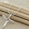 DOTEFFIL 925 Sterling Silver Cross Pendant Necklace 16-30 Inch Snake Chain For Woman  Wedding Engagement Jewelry