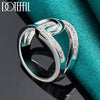 DOTEFFIL 925 Sterling Silver Geometry AAAAA Zircon Ring For Woman Man Wedding Engagement Charm Party Jewelry