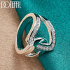 DOTEFFIL 925 Sterling Silver Geometry AAAAA Zircon Ring For Woman Man Wedding Engagement Charm Party Jewelry
