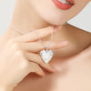 DOTEFFIL 925 Sterling Silver Photo Frame Pendant Necklace 18/20/22/24 Inch Snake Chain For Woman Charm Wedding  Jewelry