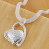 DOTEFFIL Silver Color 18 Inch Double Heart Pendant AAA Zircon Necklace For Women  Wedding Charm Jewelry