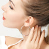 DOTEFFIL Silver Color 40/45/50mm Round Circle Hoop Earrings For Women Wedding Engagement Party Jewelry