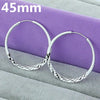 DOTEFFIL Silver Color 40/45/50mm Round Circle Hoop Earrings For Women Wedding Engagement Party Jewelry