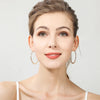 DOTEFFIL Silver Color 40/45/50mm Round Circle Hoop Earrings For Women Wedding Engagement Party Jewelry