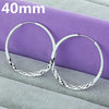 DOTEFFIL Silver Color 40/45/50mm Round Circle Hoop Earrings For Women Wedding Engagement Party Jewelry