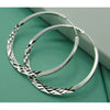 DOTEFFIL Silver Color 40/45/50mm Round Circle Hoop Earrings For Women Wedding Engagement Party Jewelry