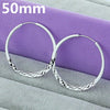 DOTEFFIL Silver Color 40/45/50mm Round Circle Hoop Earrings For Women Wedding Engagement Party Jewelry