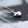 DOTEFFIL Silver Color Solid Small Heart Pendant Necklace 16-30 Inch Snake Chain For Women Wedding Charm  Jewelry