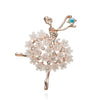 Dance Girls Ballet Dancing Brooches For Women Artistic Gymnastics Shining Crystal Zircon Brooch Pins Dress Coat Wedding Jewelry