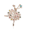 Dance Girls Ballet Dancing Brooches For Women Artistic Gymnastics Shining Crystal Zircon Brooch Pins Dress Coat Wedding Jewelry