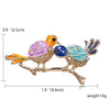 Delicate Rhinestone Birds Sitting On Branches Brooches For Women Enamel Crystal Flying Bird Parrot Clothes Lapel Pins Jewelry