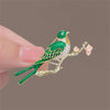 Delicate Rhinestone Birds Sitting On Branches Brooches For Women Enamel Crystal Flying Bird Parrot Clothes Lapel Pins Jewelry