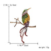 Delicate Rhinestone Birds Sitting On Branches Brooches For Women Enamel Crystal Flying Bird Parrot Clothes Lapel Pins Jewelry