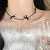 Delicate Y2K Jewelry Sweet Pearl Bowknot Necklaces Simple Style Short Clavicle Chains Choker for Women Girls Anniversary Party