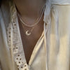 Detachable Moon Goddess Necklace Women Light Luxury Niche Design Sense Hip-Hop Snake Bone Chain 2023 New Trendy Clavicle Chain