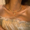 Detachable Moon Goddess Necklace Women Light Luxury Niche Design Sense Hip-Hop Snake Bone Chain 2023 New Trendy Clavicle Chain