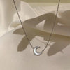 Detachable Moon Goddess Necklace Women Light Luxury Niche Design Sense Hip-Hop Snake Bone Chain 2023 New Trendy Clavicle Chain