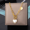 Double Layer Hollow Clavicle Chain Stainless Steel Necklace For Women Punk Hip-Hop Streetwear Jewelry